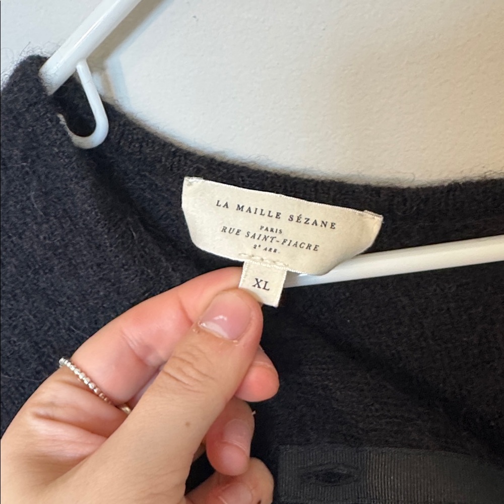 NWOT Sezane Gaspard Mohair Cardigan in Black - XL - Picture 5 of 7